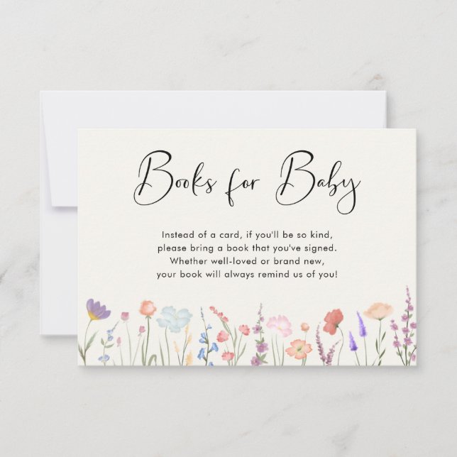 Wildblomsterbabyskor Bokar för Baby-hölje Inbjudningar (Framsida)
