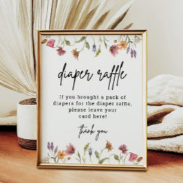 Wildblomsterbabyskor Diaper Raffle Digital Poster