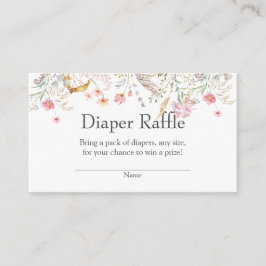 Wildblomsterbabyskor Diaper Raffle Insert Tilläggskort