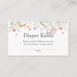 Wildblomsterbabyskor Diaper Raffle Insert Tilläggskort