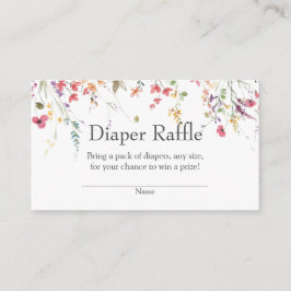 Wildblomsterbabyskor Diaper Raffle Insert Tilläggskort