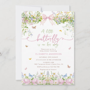 Wildblomsterbabyskor Inbjudningar