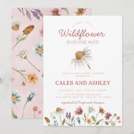 Wildblomsterbabyskor Inbjudningar