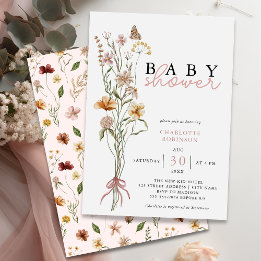 Wildblomsterbabyskor Inbjudningar