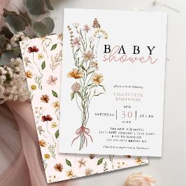 Wildblomsterbabyskor Inbjudningar