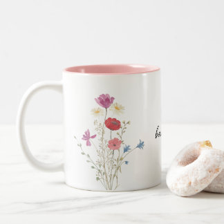 Wildblomsterbabyskor Kaffe Mugg