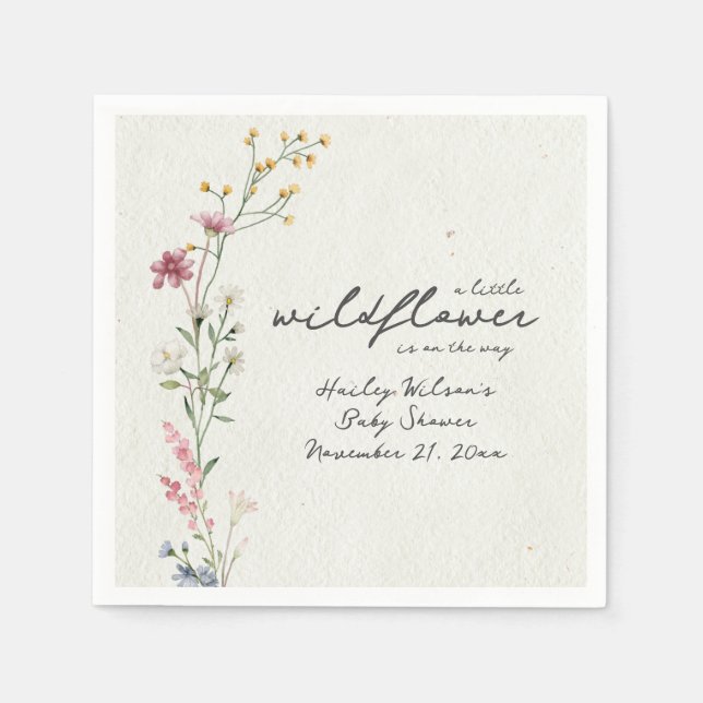 Wildblomsterbabyskor Pappersservett (Framsidan)