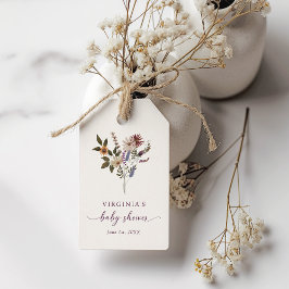 Wildblomsterbabyskor Presentetikett