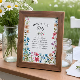 Wildblomsterbabyskor "Säg inte Baby"-spel Poster