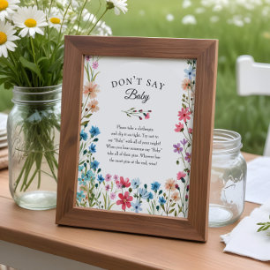 Wildblomsterbabyskor "Säg inte Baby"-spel Poster