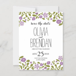 WildblomsterBlommar | Spara datum Magnetisk Inbjudningskort