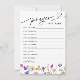 Wildblomsterböner och Önskemål för Baby-kort Inbjudningar