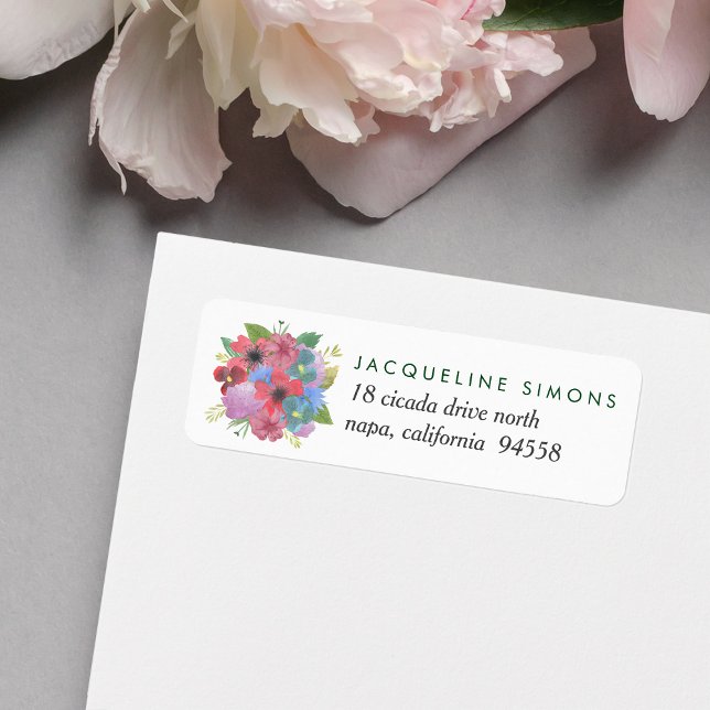 WildblomsterBouquet Modern Blommigt Returadress Etikett (Skapare uppladdad)
