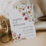 Wildblomsterbröllop - inbjudan<br><div class="desc">Wildfloral bröllopsinbjudan. Denna inbjudan kännetecknas av vilda blommor med två moderna högklassigt typsnitt som formar trenderna för nuvarande och framtida festliga händelser.</div>