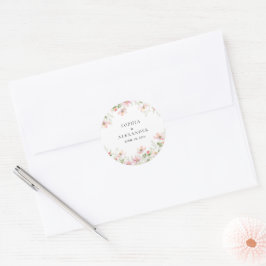 Wildblomsterbröllop Stickers Runt Klistermärke