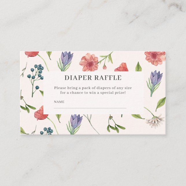 Wildblomsterduschdiskett, raffelspel tilläggskort (Framsida)