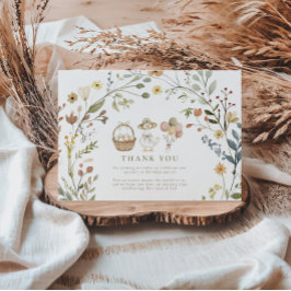 WildblomsterFåniget Goose 1:a födelsedagen Tack Kort