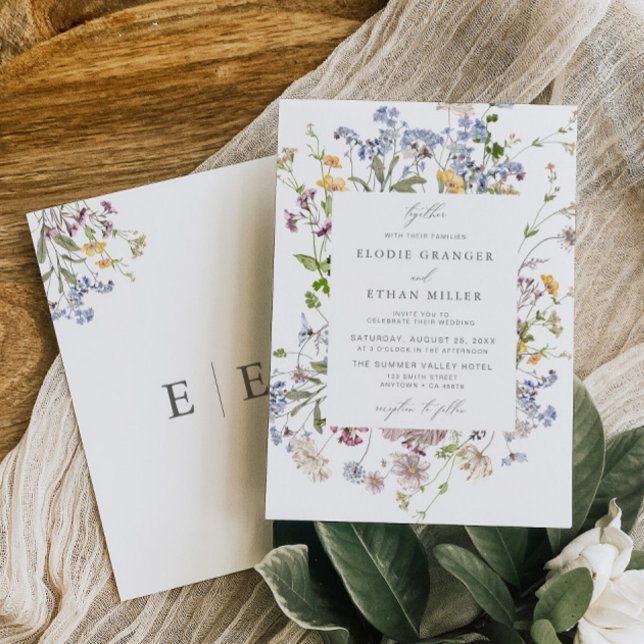 Wildblomsterinbjudan Boho Whimsical Inbjudningar (Skapare uppladdad)