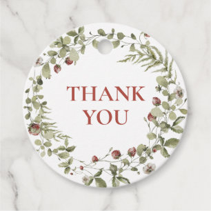 Wildblomsterjordgubbskläder, sommarstuga, Tack Gåvor Etiketter