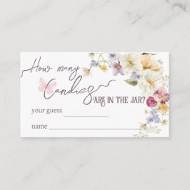 Wildblomsterjuka lila Baby Shower gissningsspel Tilläggskort