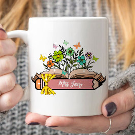 Wildblomsterlärare Namn, Personlig Lärare, gåva Kaffemugg
