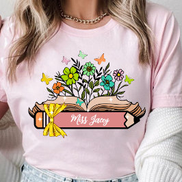 Wildblomsterlärare Namn, Personlig Lärare, gåva T Shirt