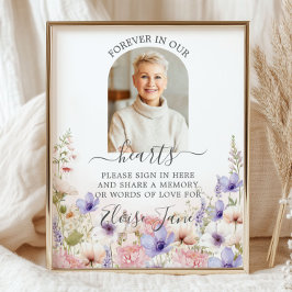 Wildblomsterminnesbild, Bord-foto med begravningsm Poster