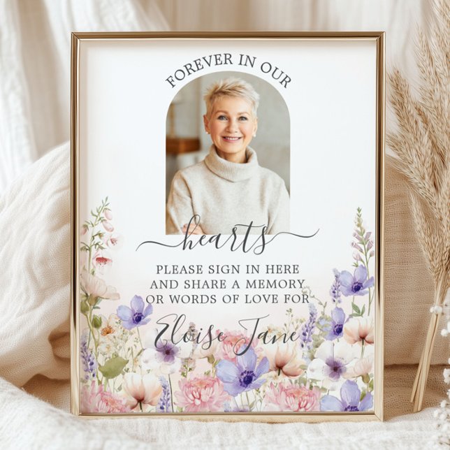 Wildblomsterminnesbild, Bord-foto med begravningsm Poster (Skapare uppladdad)