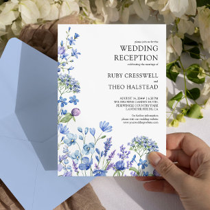 Wildblomstermottagning endast Lilac Periwinkle Brö Inbjudningar