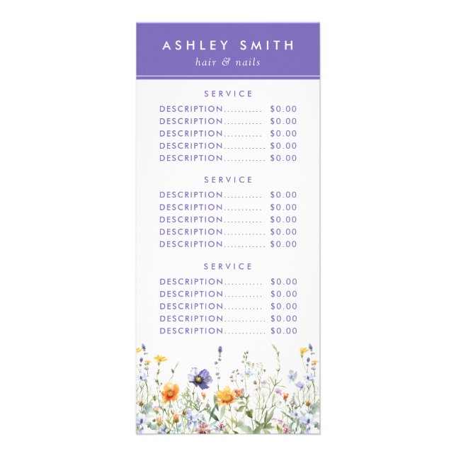 Wildblomsterrackkort Reklamkort (Framsidan)