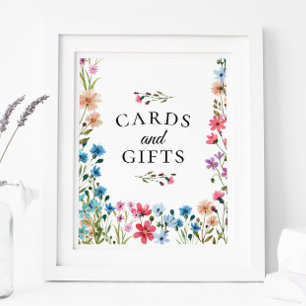 Wildblomsterskuvkort och presentkort poster
