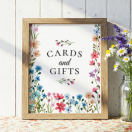 Wildblomsterskuvkort och presentkort poster