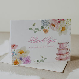 Wildblomstertea Party Tackkort-kort Tack Kort