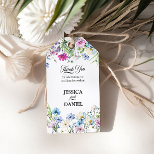 Wildblomsterträdgården Blommigt Bröllop Tack Favor Presentetikett