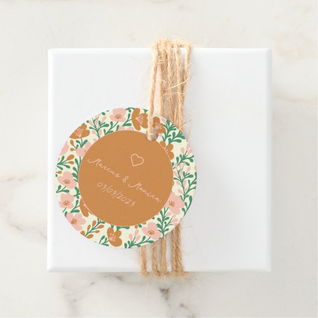 Wildblomstervinernas Rosa Grönt Elegant bröllop An Gåvor Etiketter (På plats)