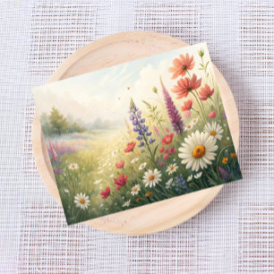 Wildblomstervykort - färgstarkt sommarbloom vykort
