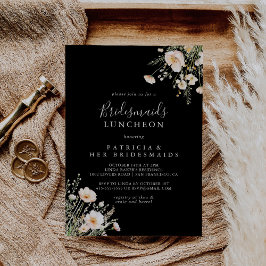 Wildblomsvart Bridesmaids Luncheon Shower Inbjudningar