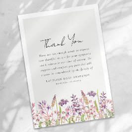 Wildblomsymathy Funeral Tack Kort