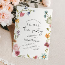 Wildblomte Tea Inbjudningskort för möhippan