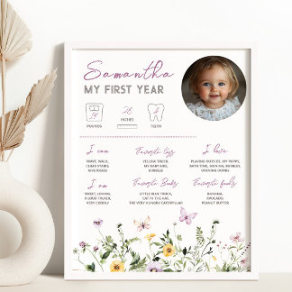 WildblomTEeme Photo Milestone-signatur Poster