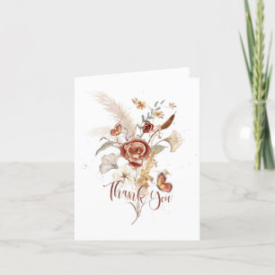 Wildblomtorkad Blommigt Watercolor Bröllop Möhippa Tack Kort