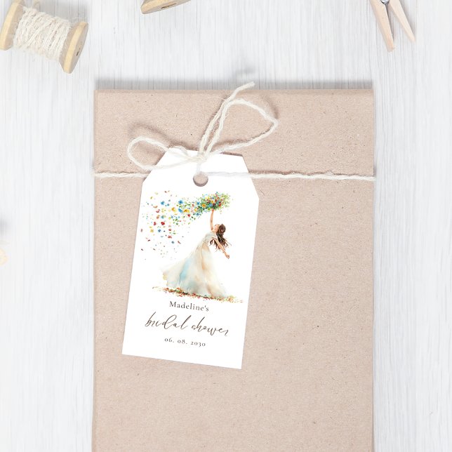 WildblomToss Watercolor Bride Presentetikett (Skapare uppladdad)