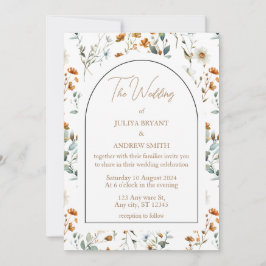 Wildblomvintage bröllop inbjudningar
