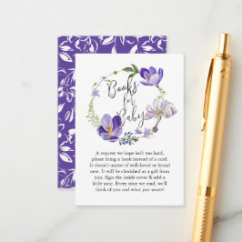 WildblomViolet Baby Shower Bokar för Baby Tilläggskort