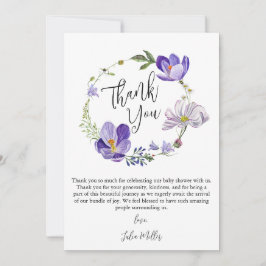 WildblomViolet Baby Shower Tack Kort