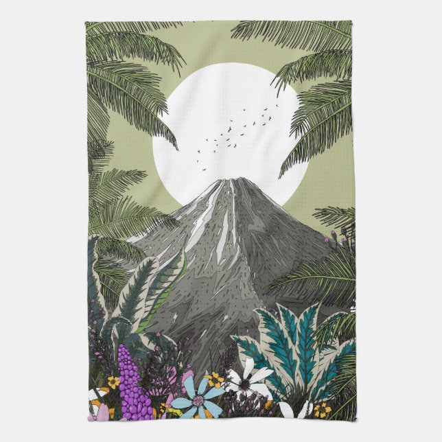 WildblomVolcano Mountain Kökshandduk (Vertikal)