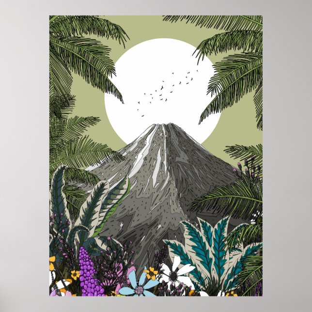 WildblomVolcano Mountain Poster (Framsidan)