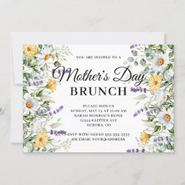 WildblomWatercolor Mors dag Brunch Inbjudningar