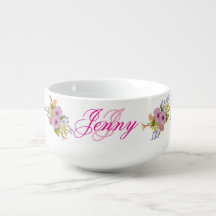 WildblomWatercolSoup Mugg Blommigt Monogram Design