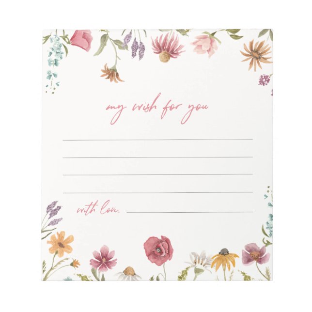 WildblomWish Notecards | Wildblomma Anteckningsblock (Framsida)